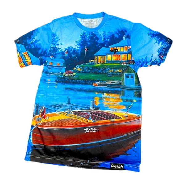 Pink Dolphin Other - NWT Pink Dolphin Mens shirt size medium, lake house scene.